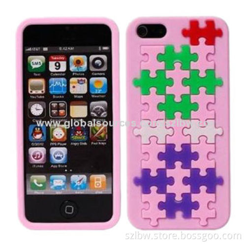 Low-price Jigsaw Style Silicone Cases for iPhone 5/5S with Lightweight